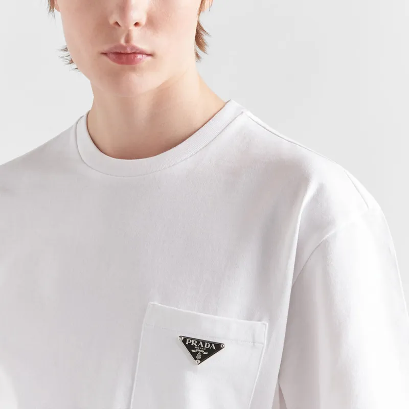 PRADA Drop Shoulder Sleeve T Shirt Women's White-5