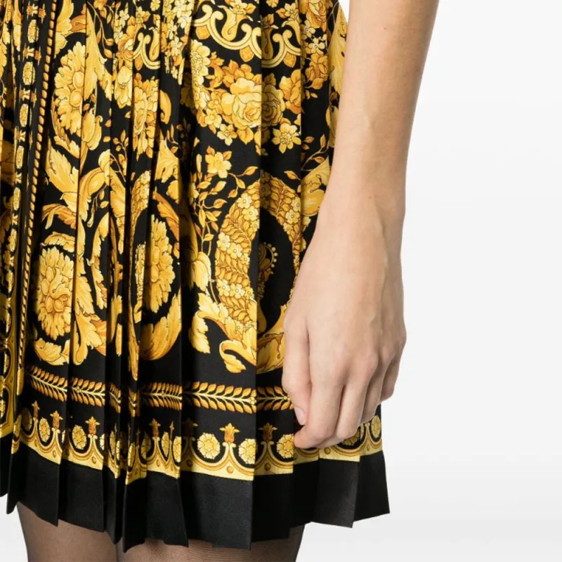 VERSACE Baroque Printed High Waist Skirt-5