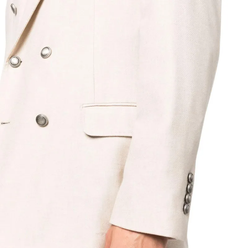 Brunello Cucinelli Peak Lapel Double Breasted Tailored Blazer-5