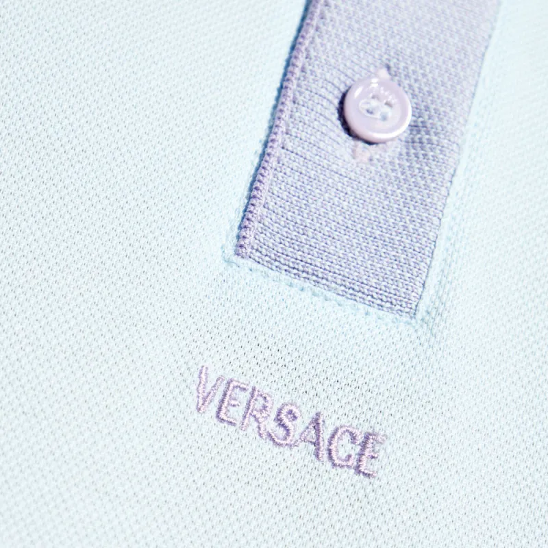 VERSACE Greca Collar Short Sleeved Polo Shirt-5