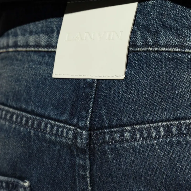 Lanvin Logo patch Cotton Jeans-4