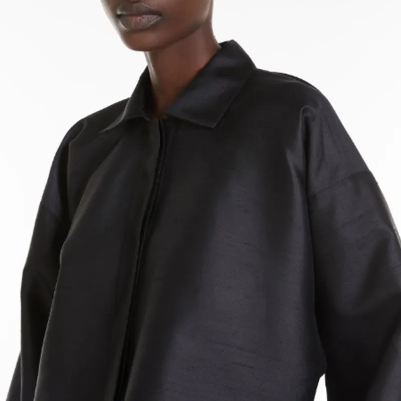 MaxMara Callas Collection Shantung Silk And Cotton Shirt Women's Black-4