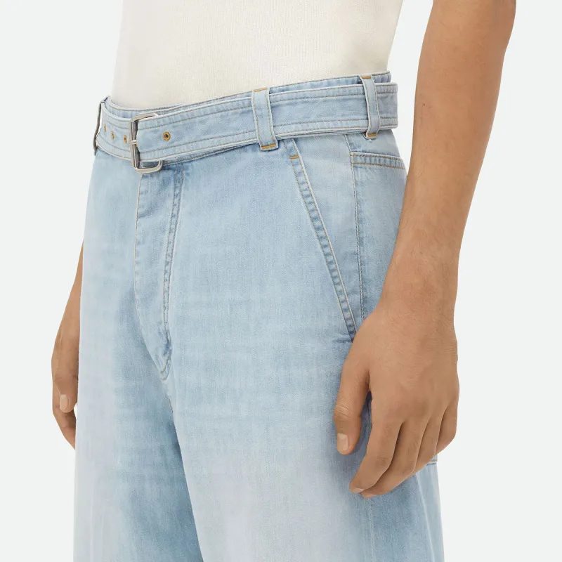 Bottega Veneta Belted Denim Shorts-3