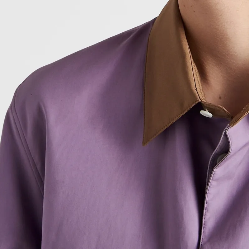 PRADA Cotton Raincoat Coats Men's Purple-3