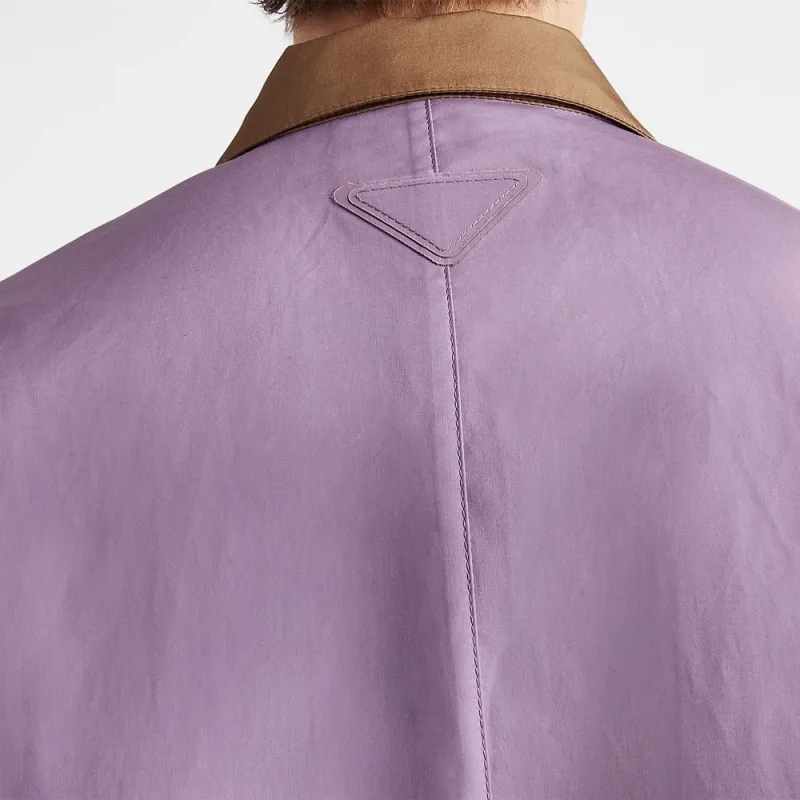 PRADA Cotton Raincoat Coats Men's Purple-4