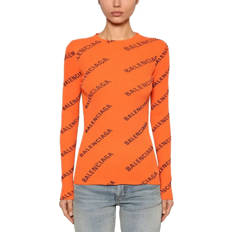 Balenciaga T Shirt Regular Fit Women's Orange-2