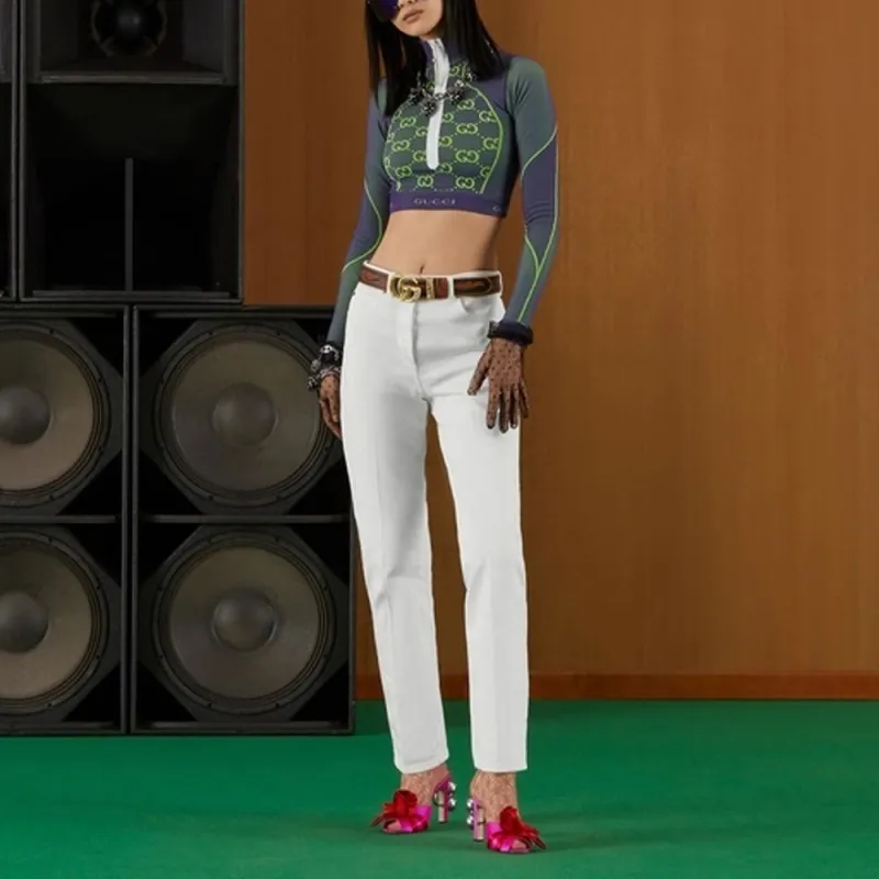 GUCCI Horsebit High-waist Straight-leg Jeans-1