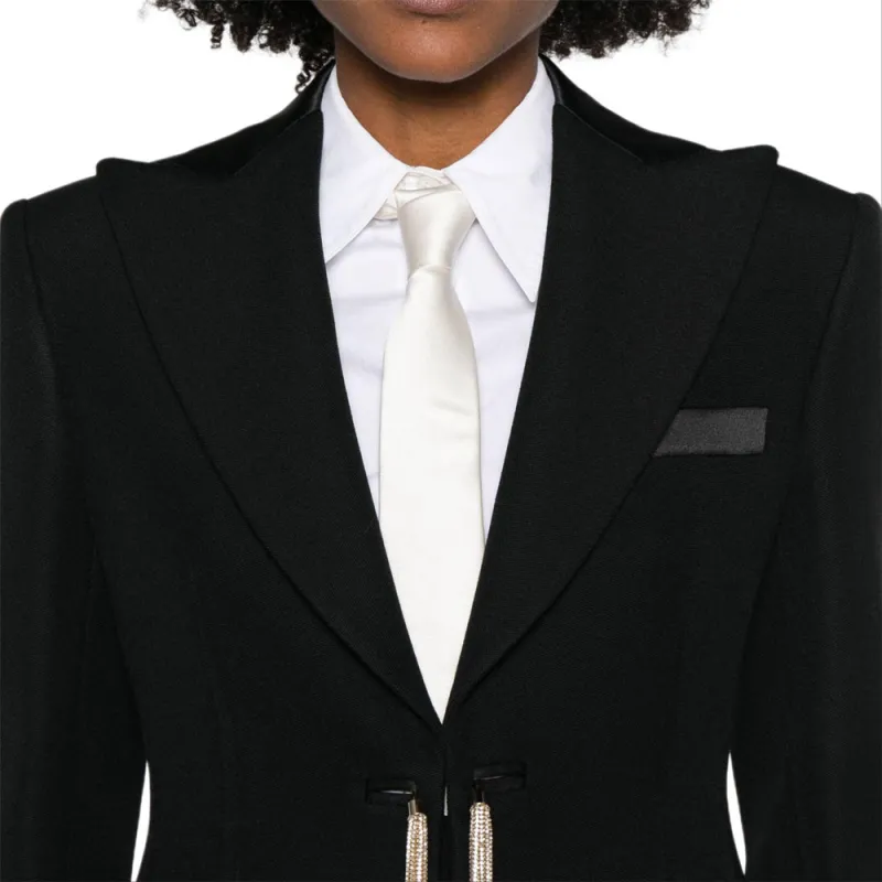 MaxMara Tassel Detailed Straight Hem Jacket-4