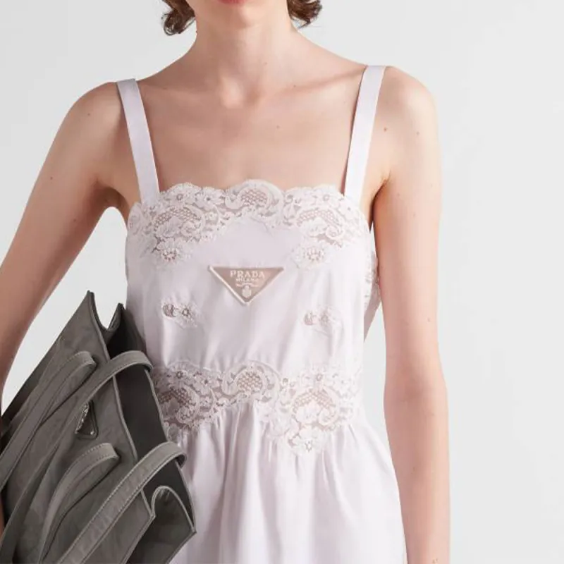 PRADA Slip Dresses Women's White-4