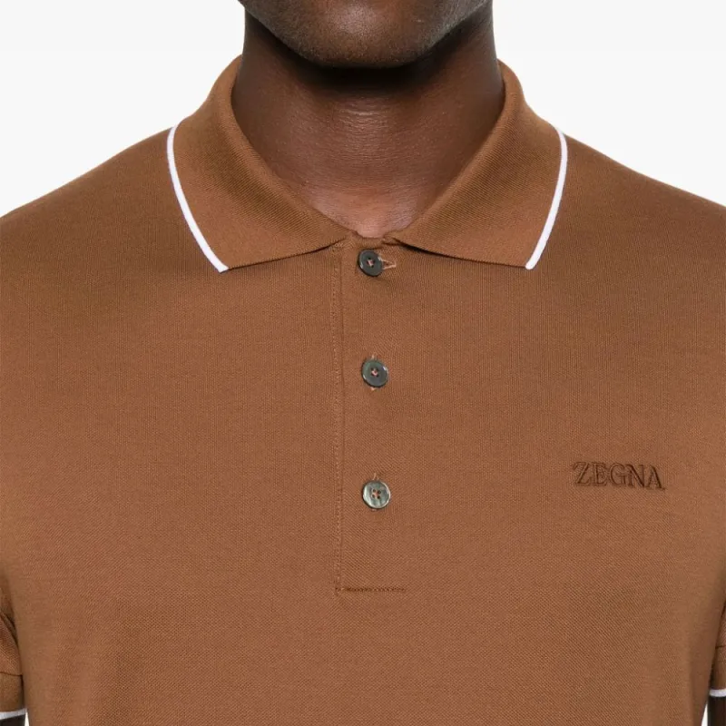 Ermenegildo Zegna Logo embroidered Polo Shirt-3
