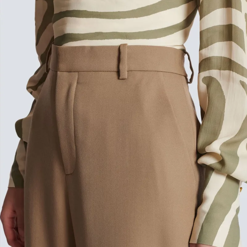 BALMAIN FW22 Casual Pants Women's Khaki-4