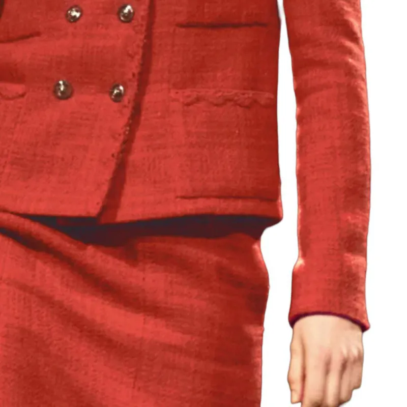 CHANEL FW24 Jackets Coats Women's Red-4