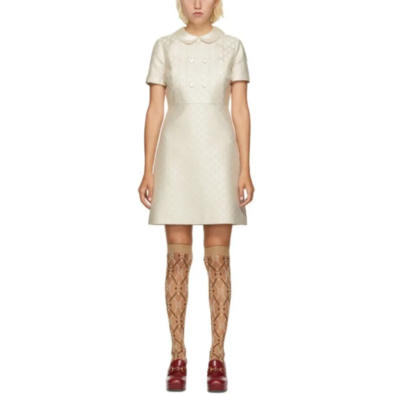 GUCCI Short-Sleeved Dresses Women's White-1