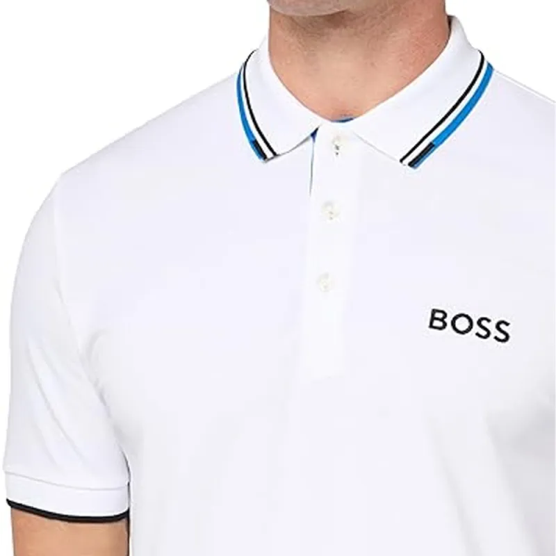 HUGO BOSS Logo Embroidered Short Sleeved Polo Shirt-4