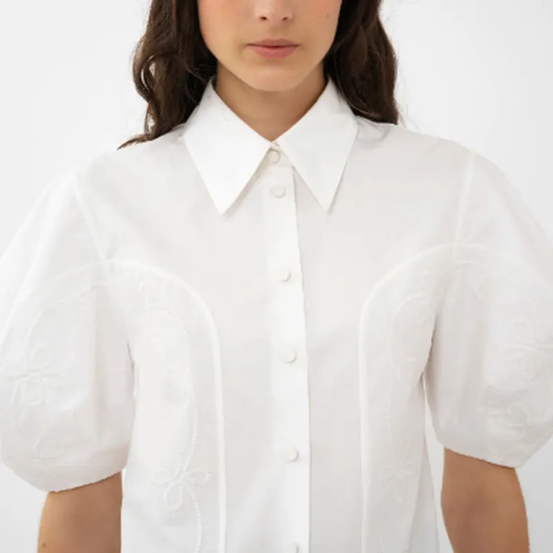 Chloé Embroidered Balloon Sleeved Shirt-4