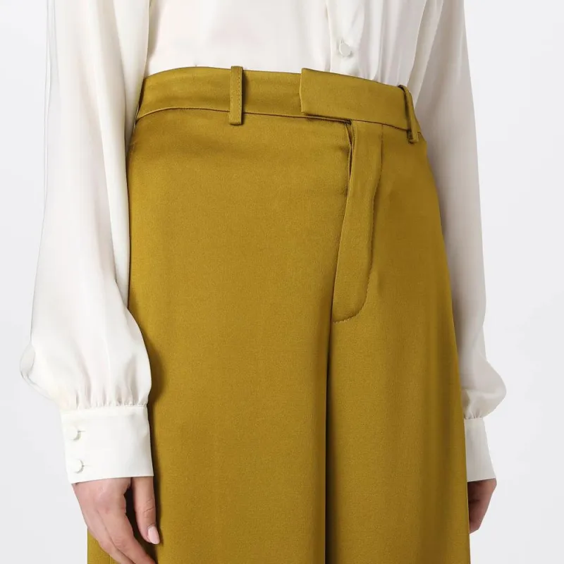 SAINT LAURENT High Waist Wide Leg Pants-4