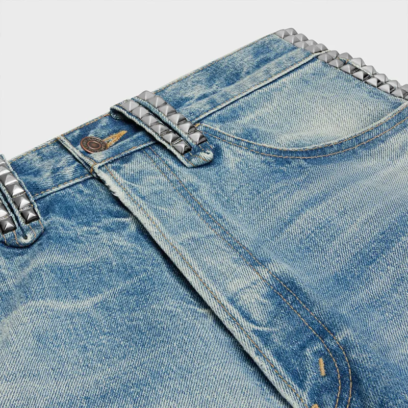 CELINE Denim Shorts Men Sky Blue-4
