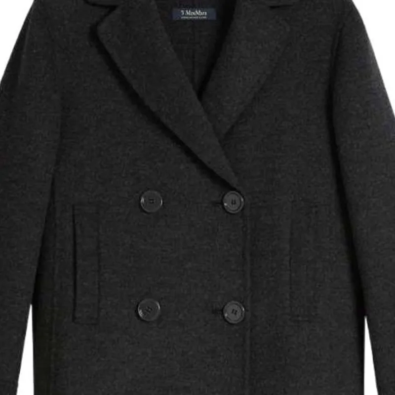 MaxMara Cropped Coat Women's Dark Gray-4