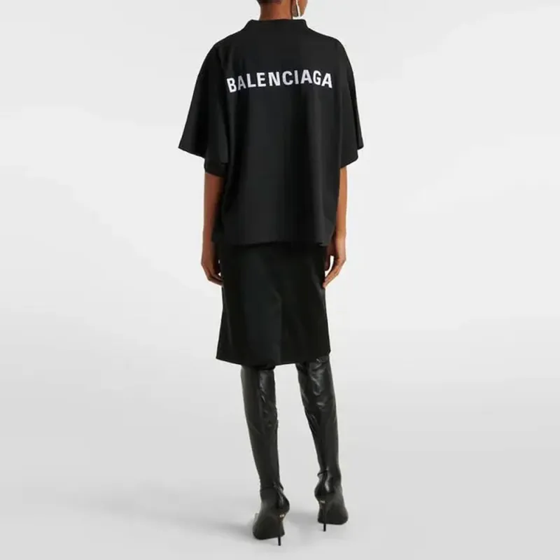 Balenciaga Logo embroidered T shirt-3