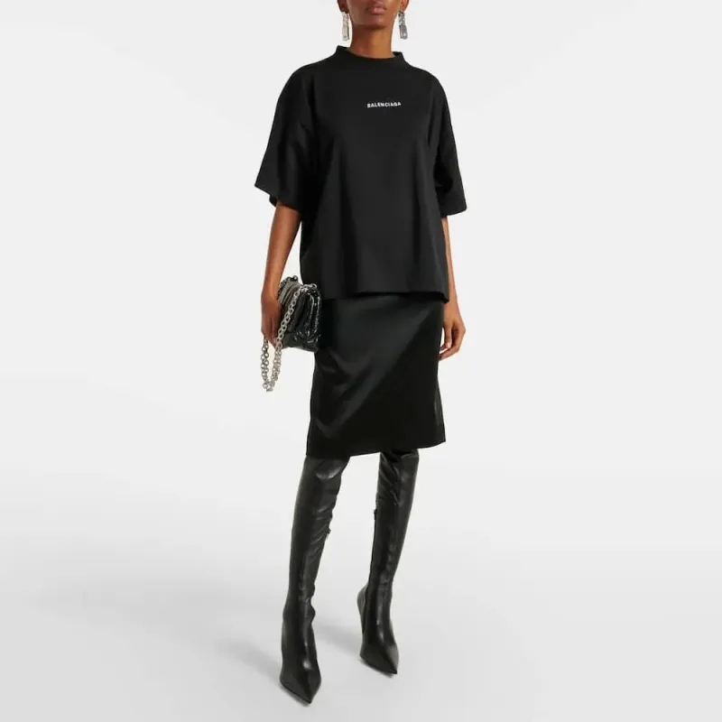 Balenciaga Logo embroidered T shirt-2