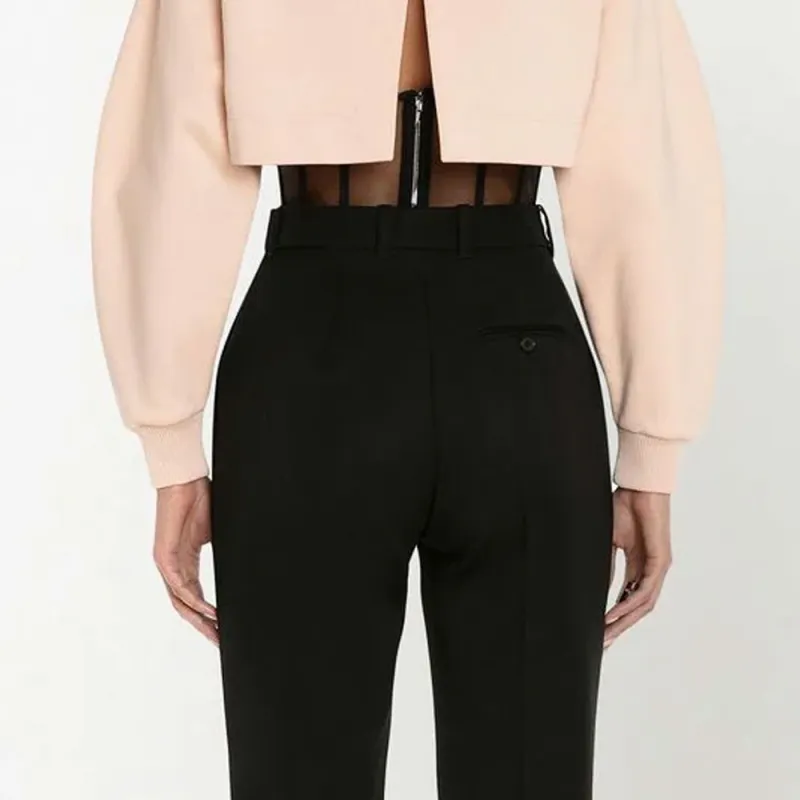 Alexander McQueen High-Waist Pleat Detailed Trousers-4