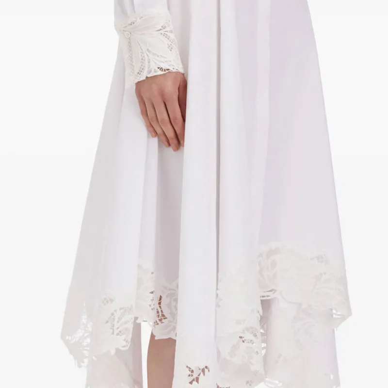 Oscar De La Renta Floral Guipure Handkerchief Dress-4