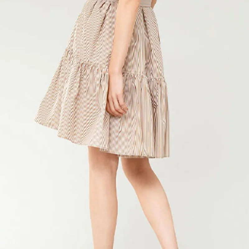 Chloe Short Sleeved Dress Women's Beige-3