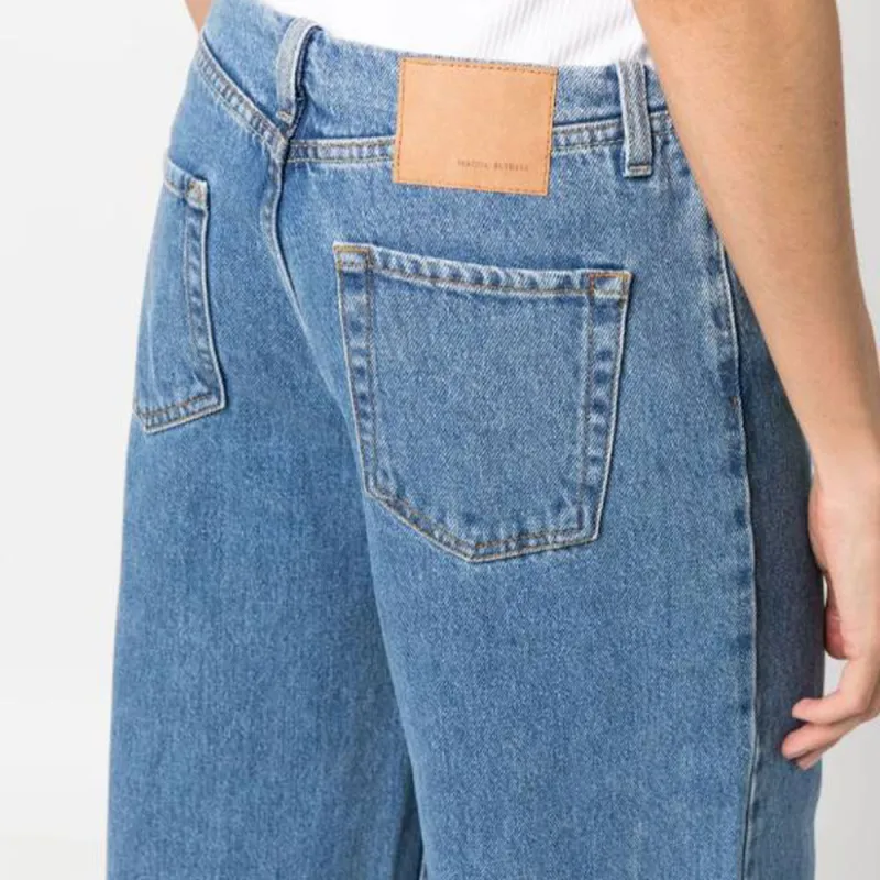 Magda Butrym Ultra Low Waist Wide Leg Denim Jeans-4