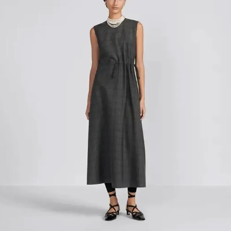 DIOR Sleeveless Dress Women's Gray-2