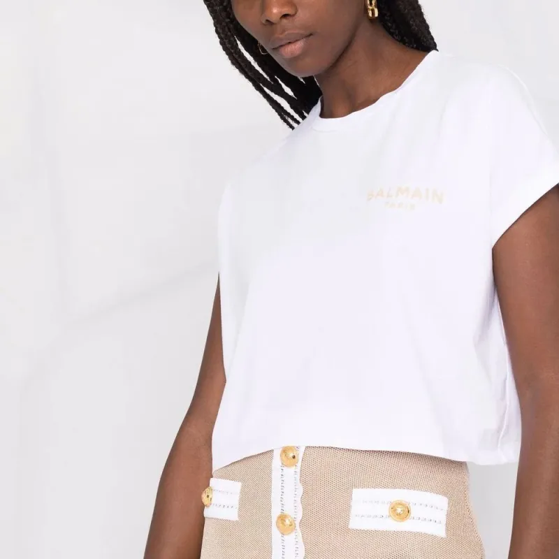 BALMAIN Crop Tops Women's White-3