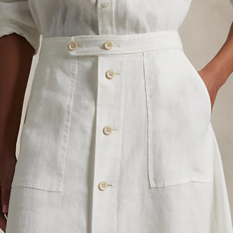 Polo Ralph Lauren Button front Midi Skirt-4