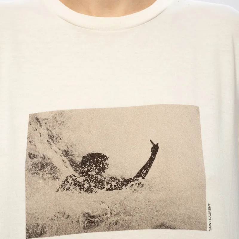 SAINT LAURENT T Shirt Women's Beige Yellow-4