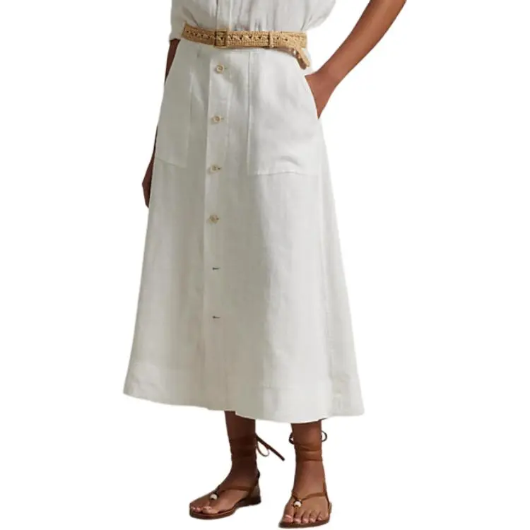 Polo Ralph Lauren Button front Midi Skirt-3