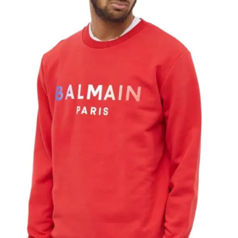 BALMAIN Sweatshirts Men Red-4