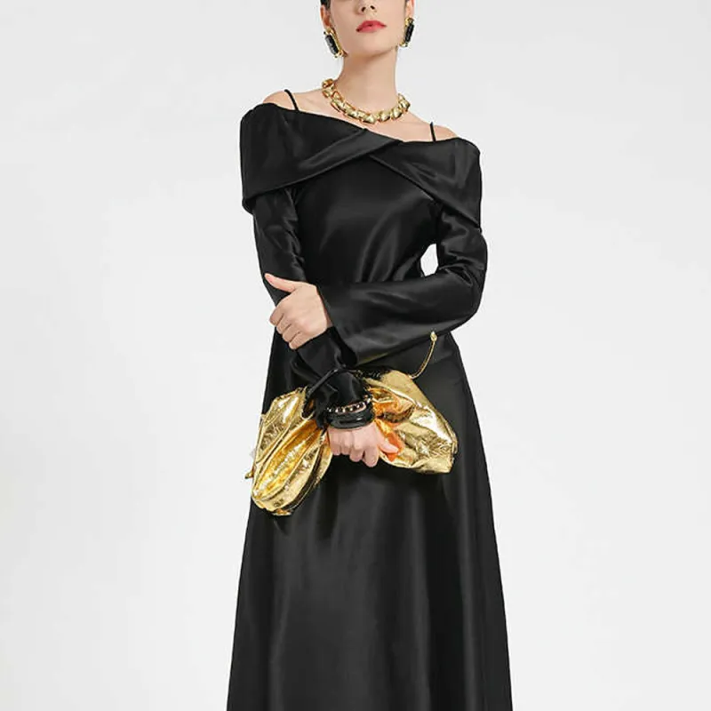 BESIONIA SS24 Long Sleeved Dresses Women's Black-2