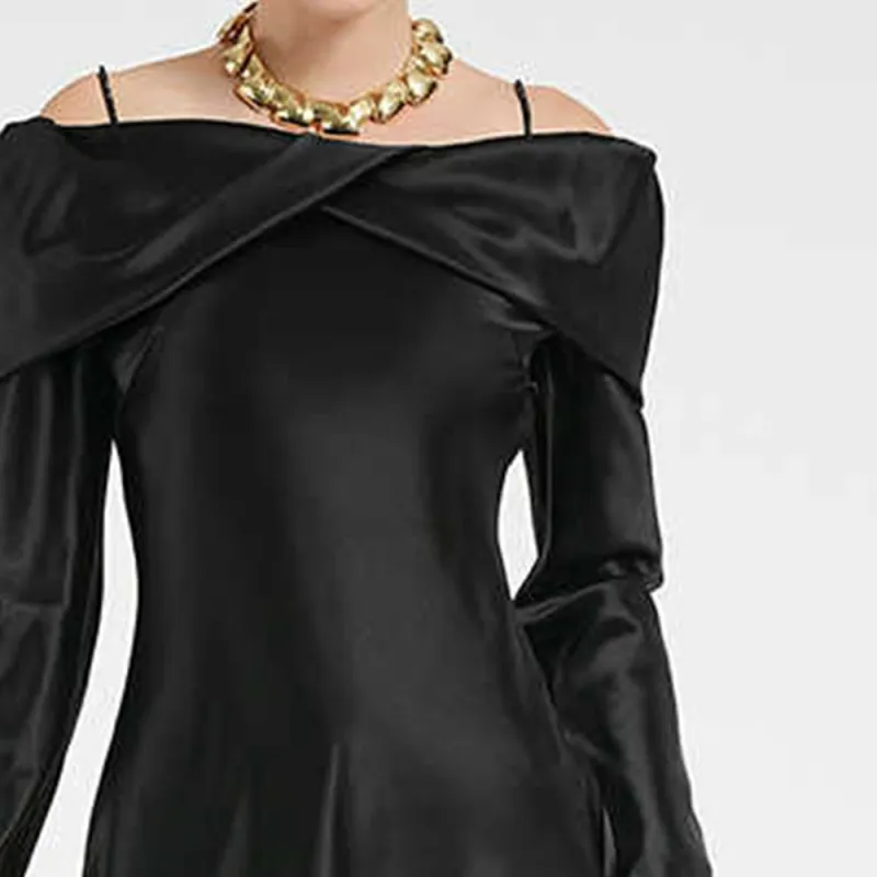 BESIONIA SS24 Long Sleeved Dresses Women's Black-4