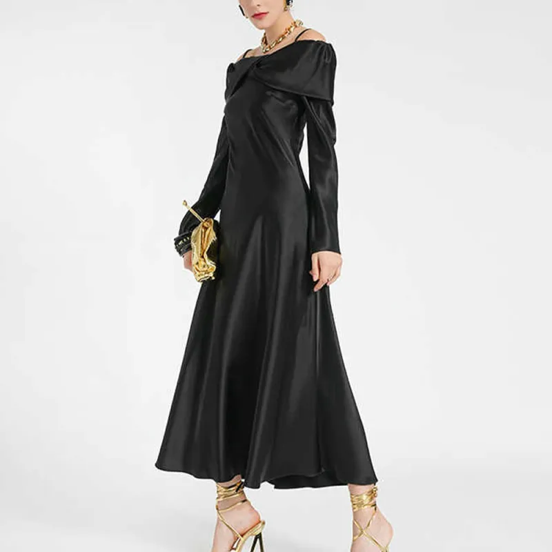 BESIONIA SS24 Long Sleeved Dresses Women's Black-1
