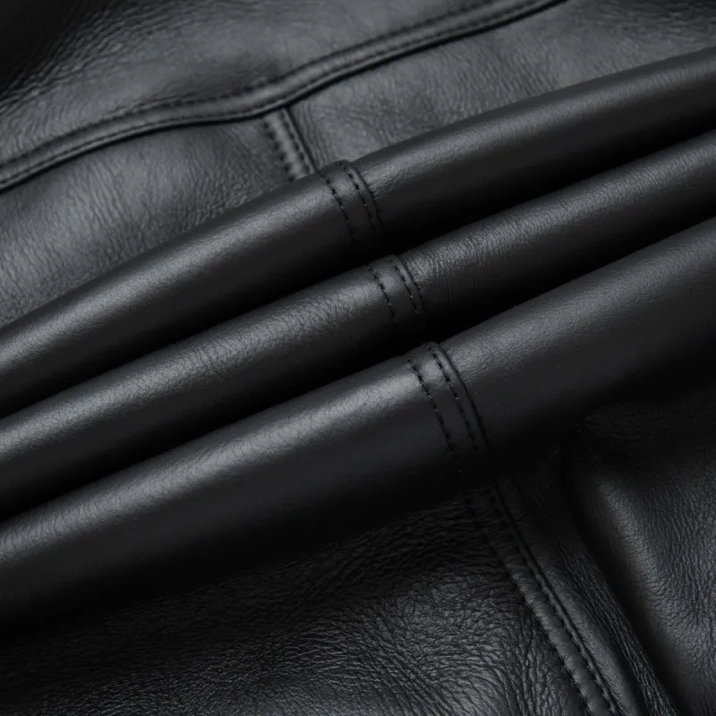 EMPORIO ARMANI FW23 Leather Jacket Men's Black-5