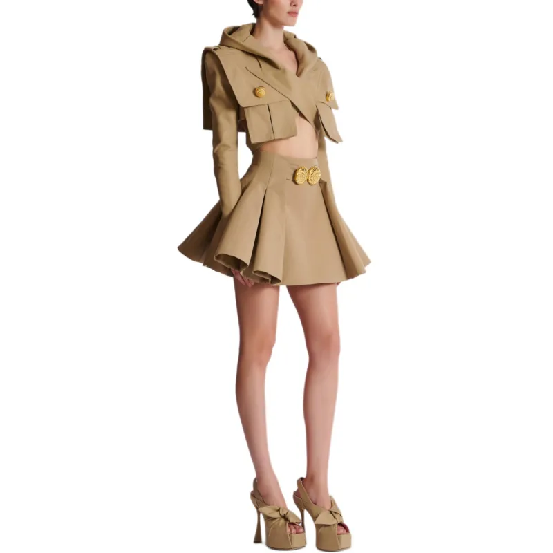 BALMAIN Hooded Cropped Jacket-2