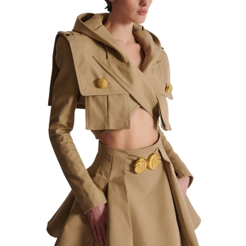 BALMAIN Hooded Cropped Jacket-3