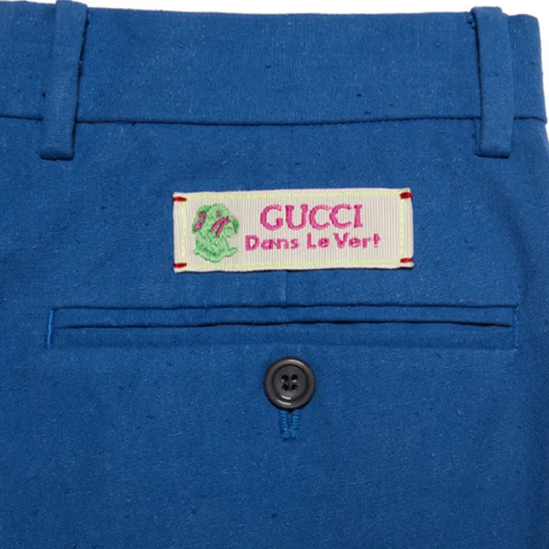 GUCCI FW23 Casual Pants Men's Blue-2