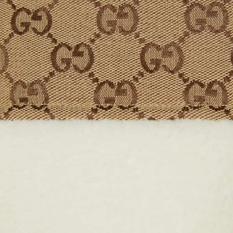 GUCCI Intarsia Wool Fleece Zip Jacket 'White/Camel'-6