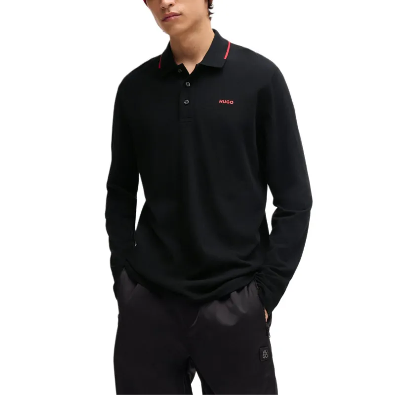 HUGO BOSS Logo Print Long sleeves Polo Shirt-2