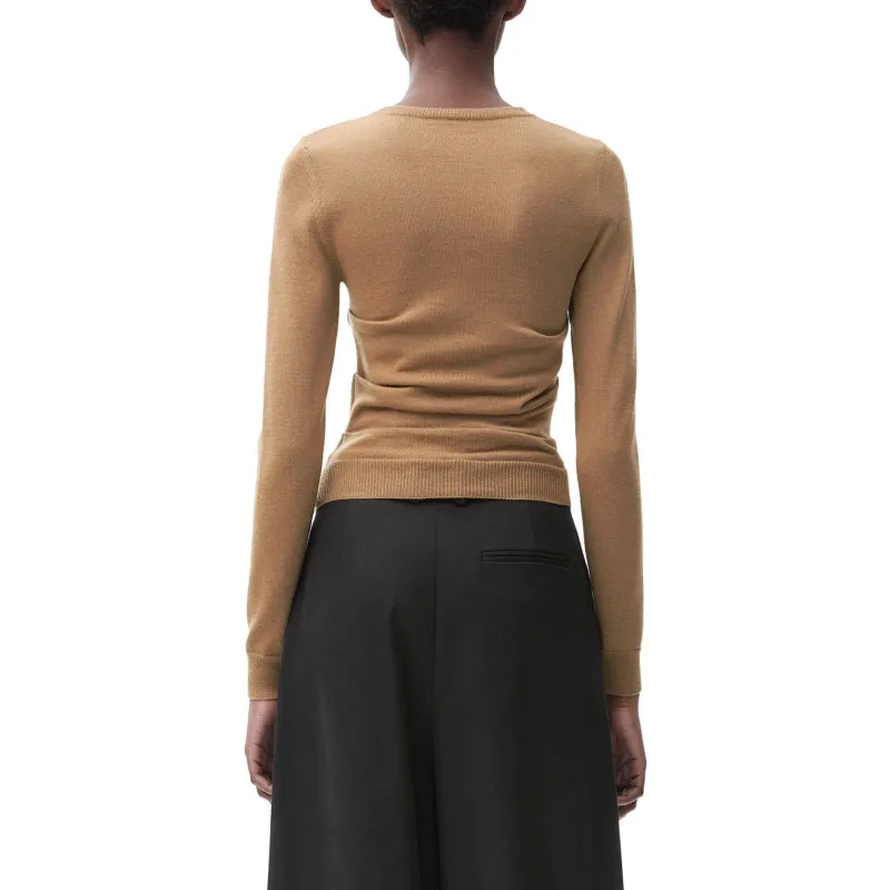 LOEWE Logo Embroidered Draped Sweater-3