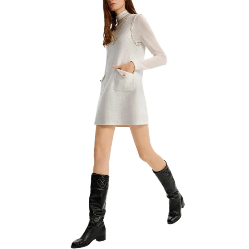 KARL LAGERFELD FW24 Sleeveless Dress Women's White-3