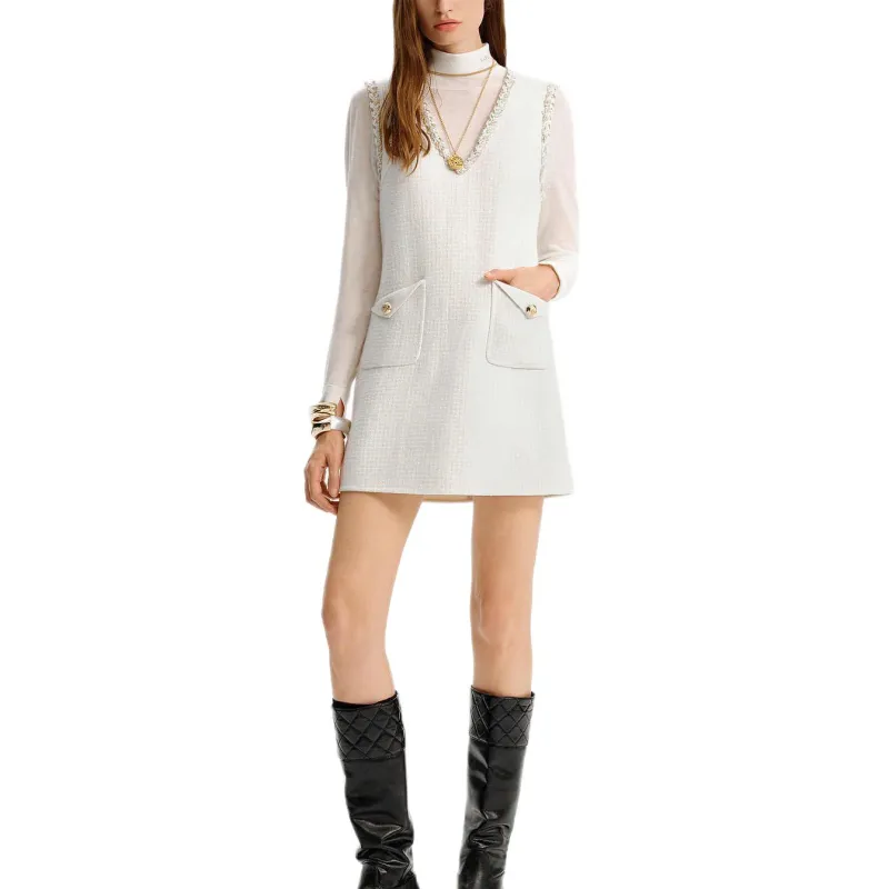 KARL LAGERFELD FW24 Sleeveless Dress Women's White-1
