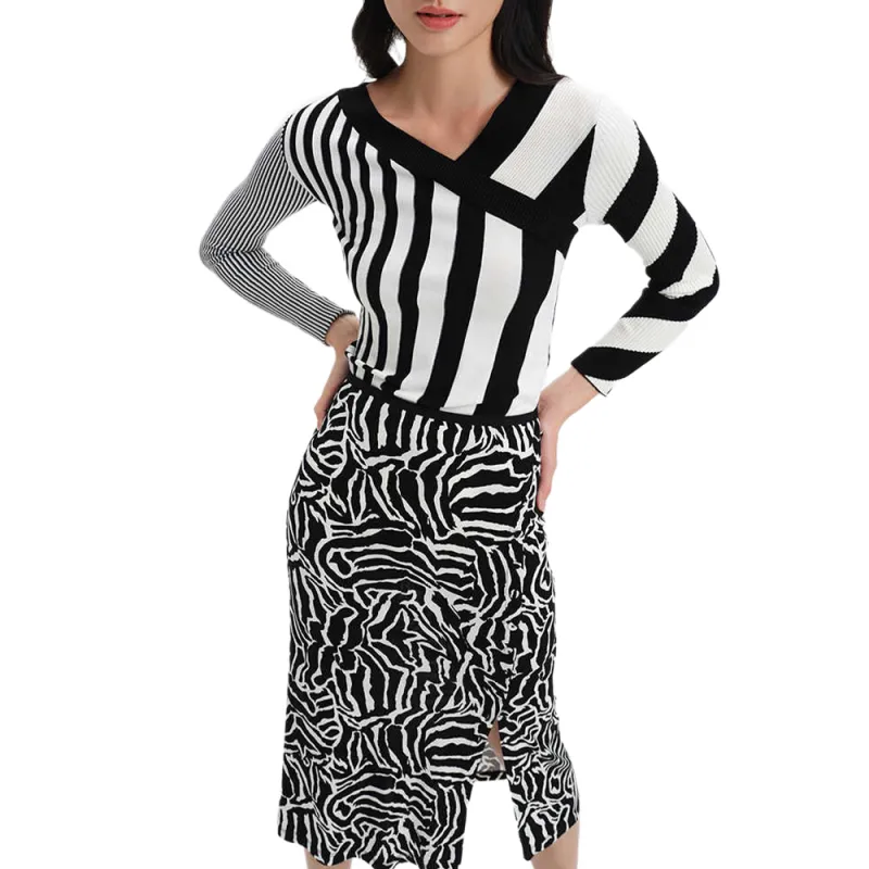 DVF Diane Von Furstenberg SS23 Knitwear Women's Black White-2