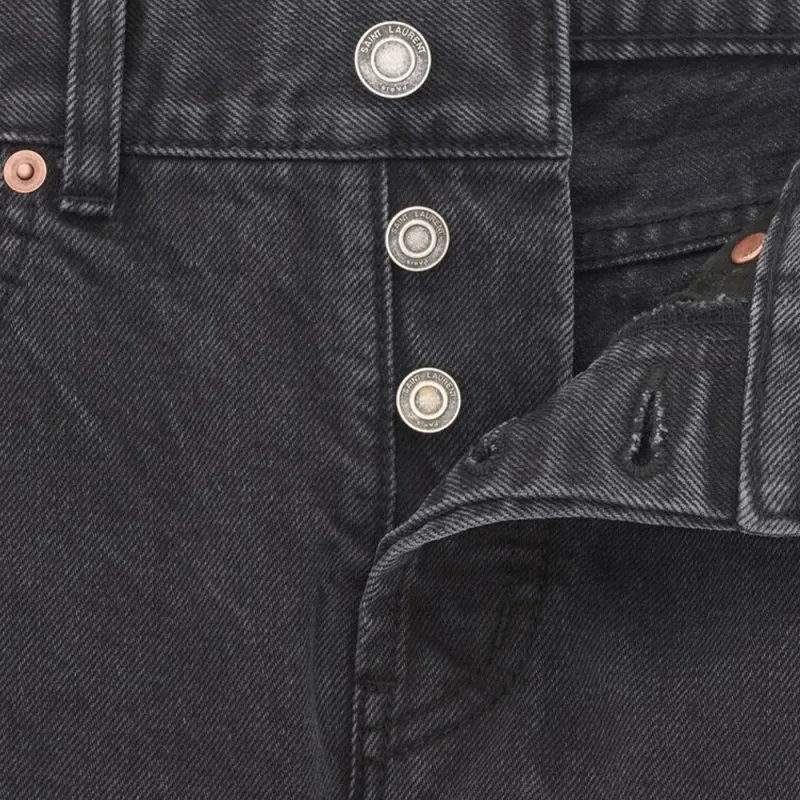 SAINT LAURENT Button Detailed Slim Fit Jeans-3