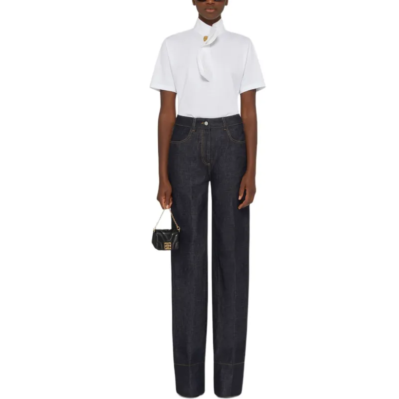 Givenchy Button Detailed Short Sleeved T Shirt-1