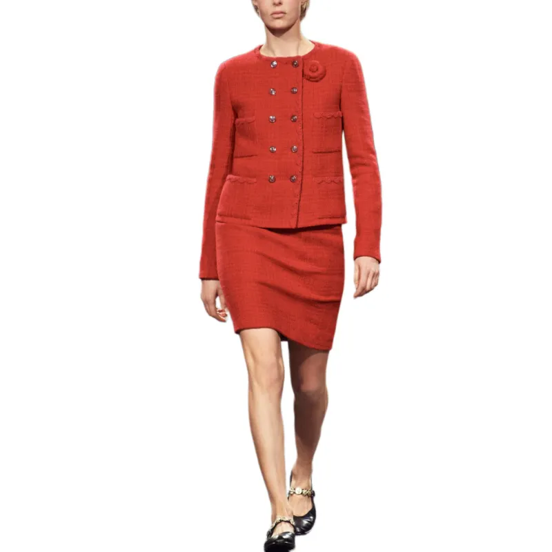 CHANEL FW24 Jackets Coats Women's Red-1
